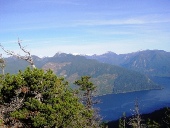 View of Sechelt Inlet from the backside of the Mount Hallowell peak