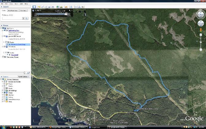 View of Google Earth route.