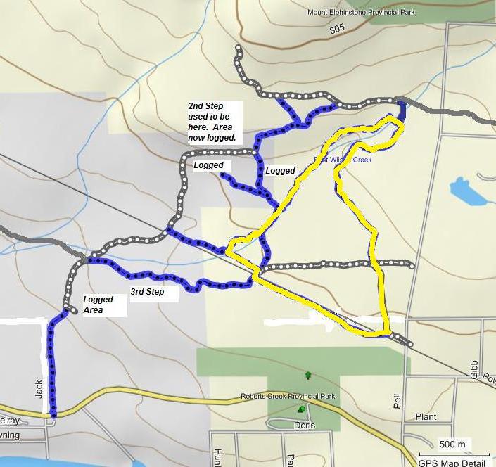 Pell Road hiking and biking route map.